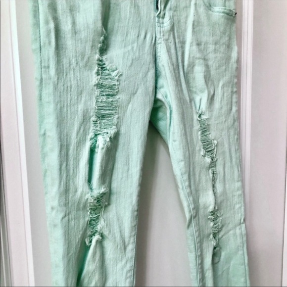 Forever 21 Mint Skinny Pants - Picture 2 of 5